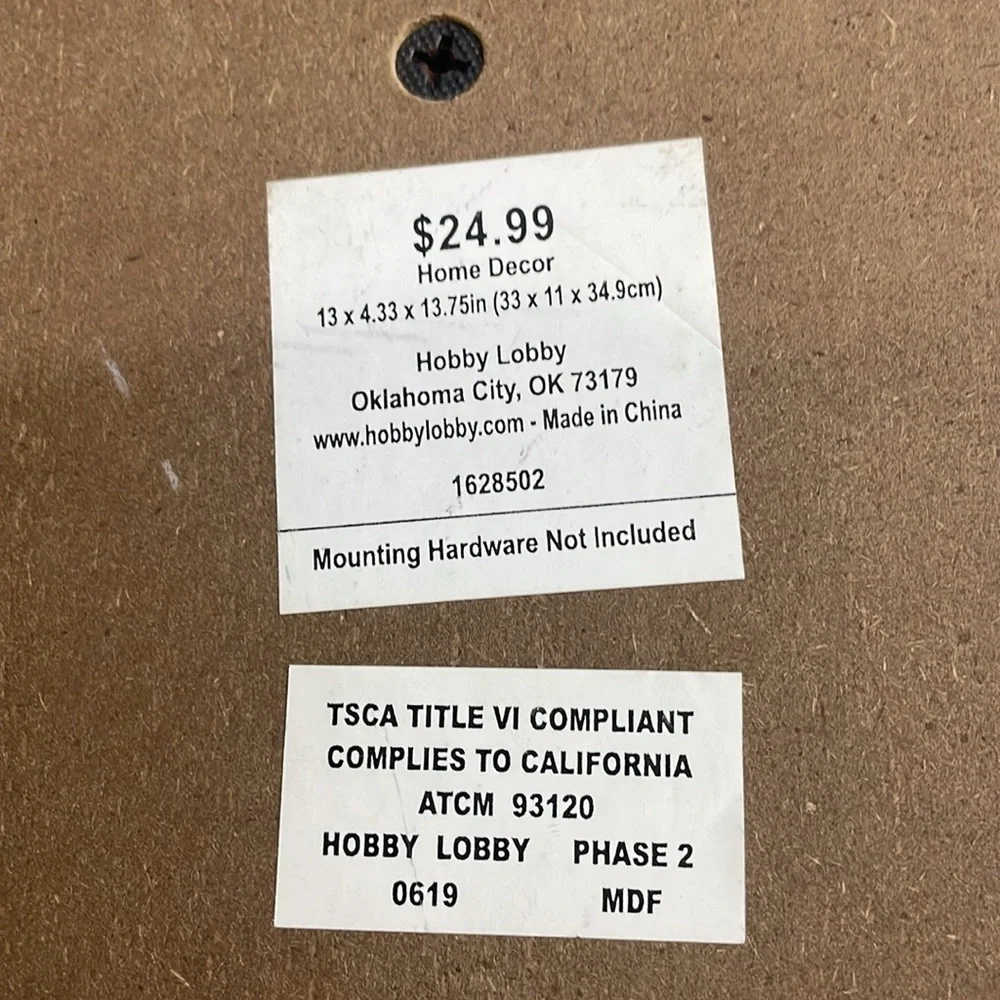 Hobby Lobby Brown and Black Hand Wall Shelf